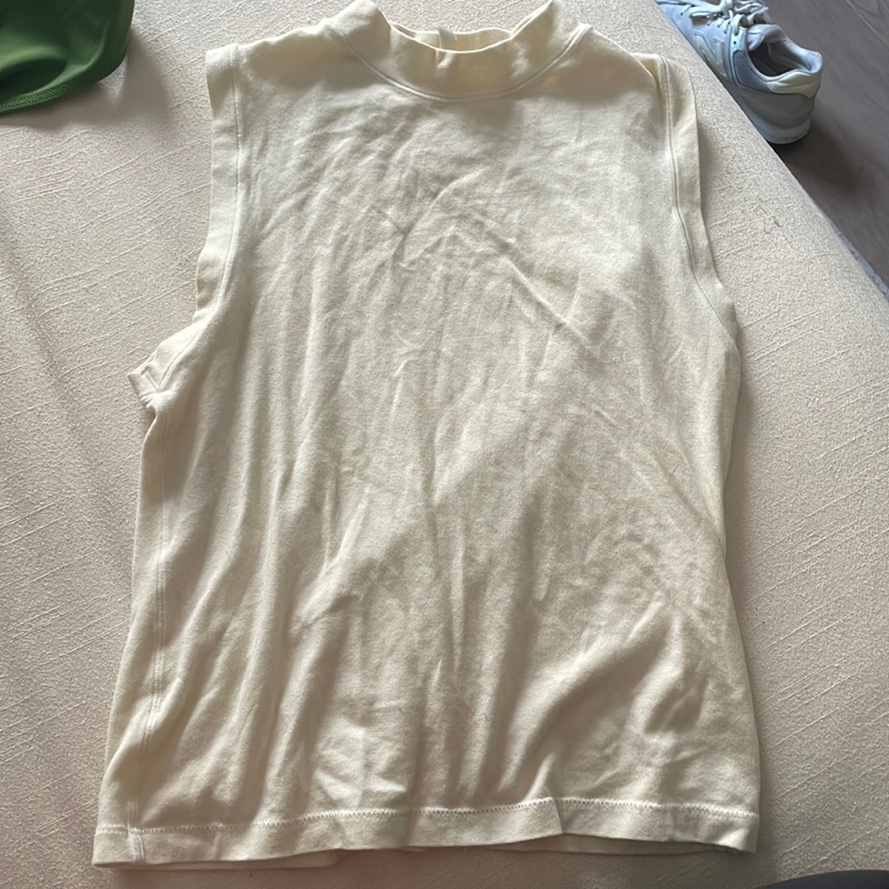 SKIMS
Off-White Cotton Jersey Mock Neck Tank Top bone